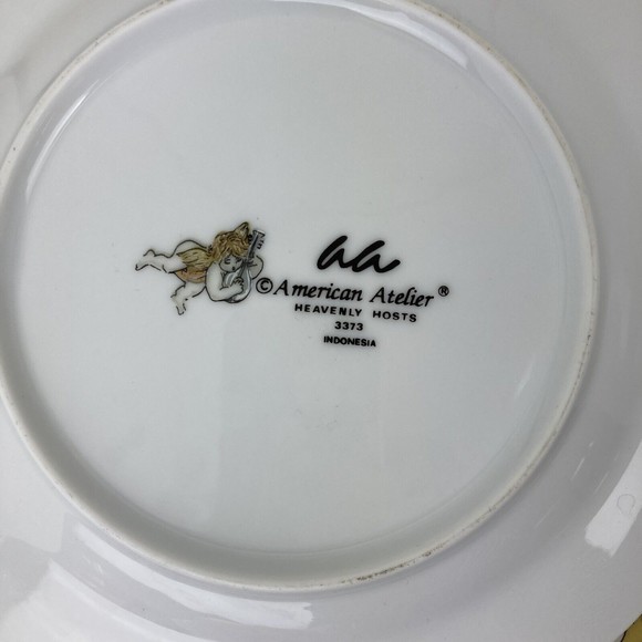 SOLD -4pc American Atelier Heavenly Hosts Cherubs Angel Christmas Salad Plate 8" - Picture 4 of 7